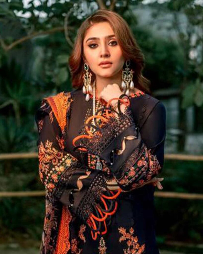 Elegant Black Lawn Suit with Afghani Salwar