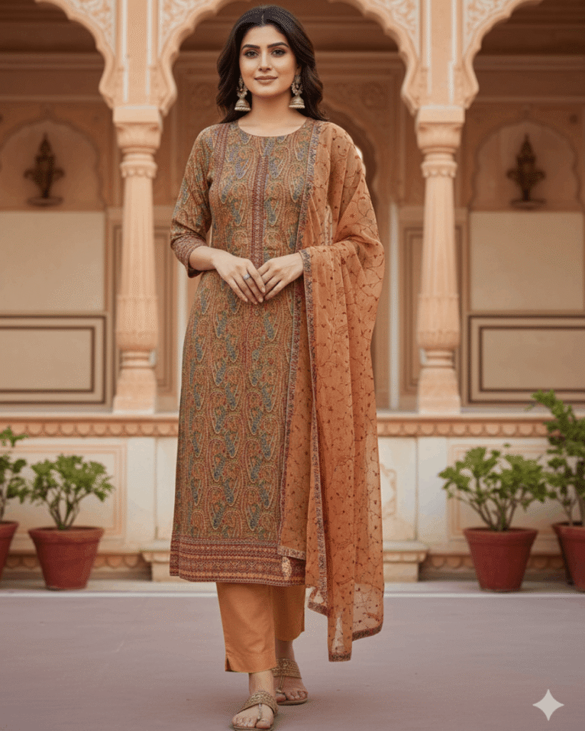 Elegant Cotton Suit with Georgette Embroidery Dupatta