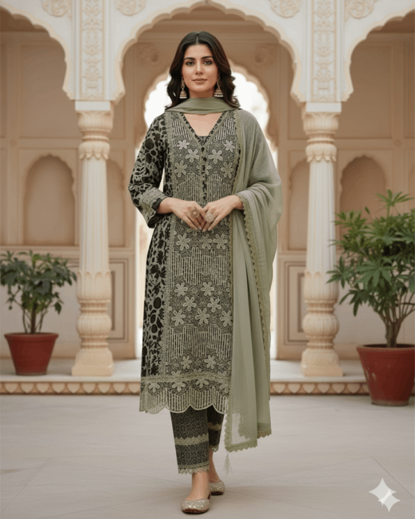 Elegant Modal Suit with Chiffon Dupatta & Lining
