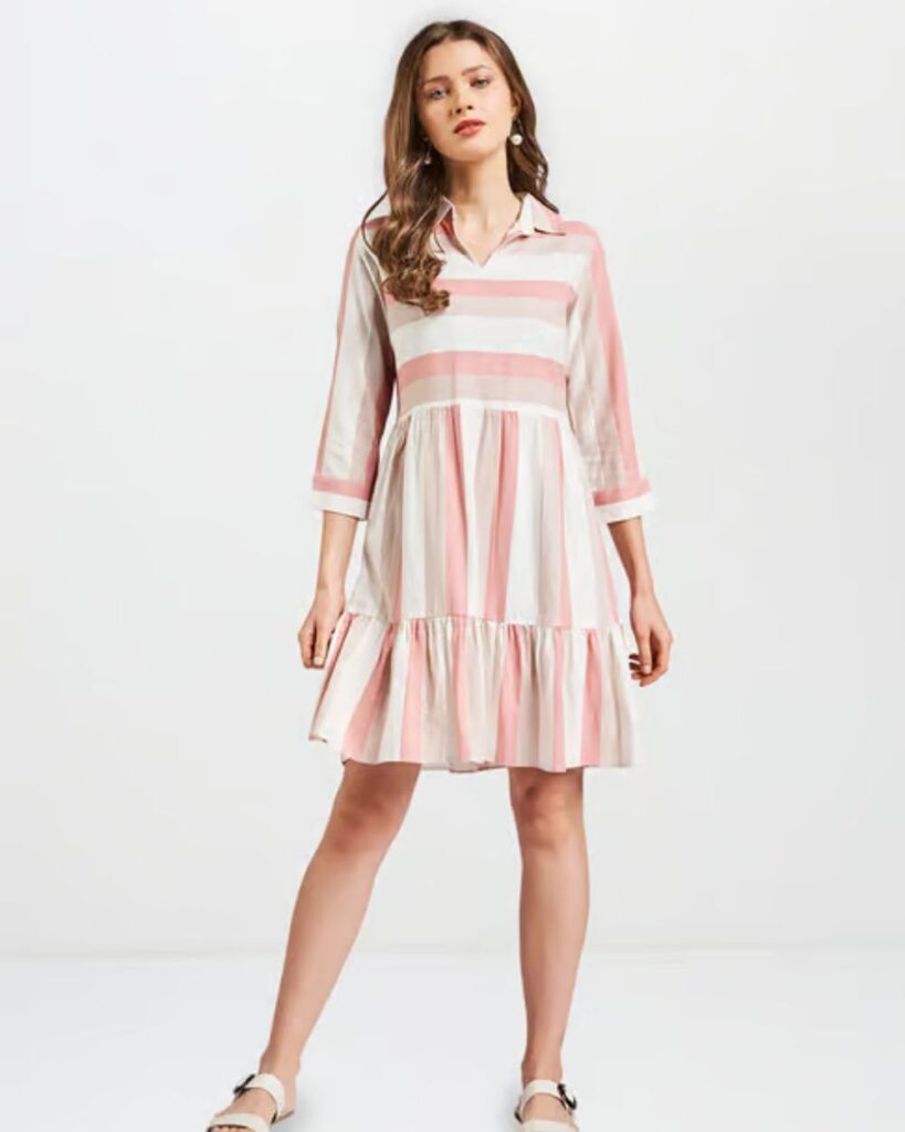 Pink & White Striped Dress