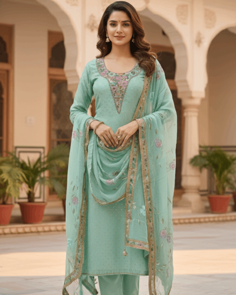Soft Organza with Heavy Embroidery Suit Set
