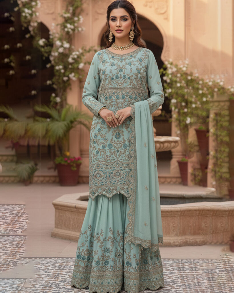 Heavy Embroidery Sharara/ Garara Suit