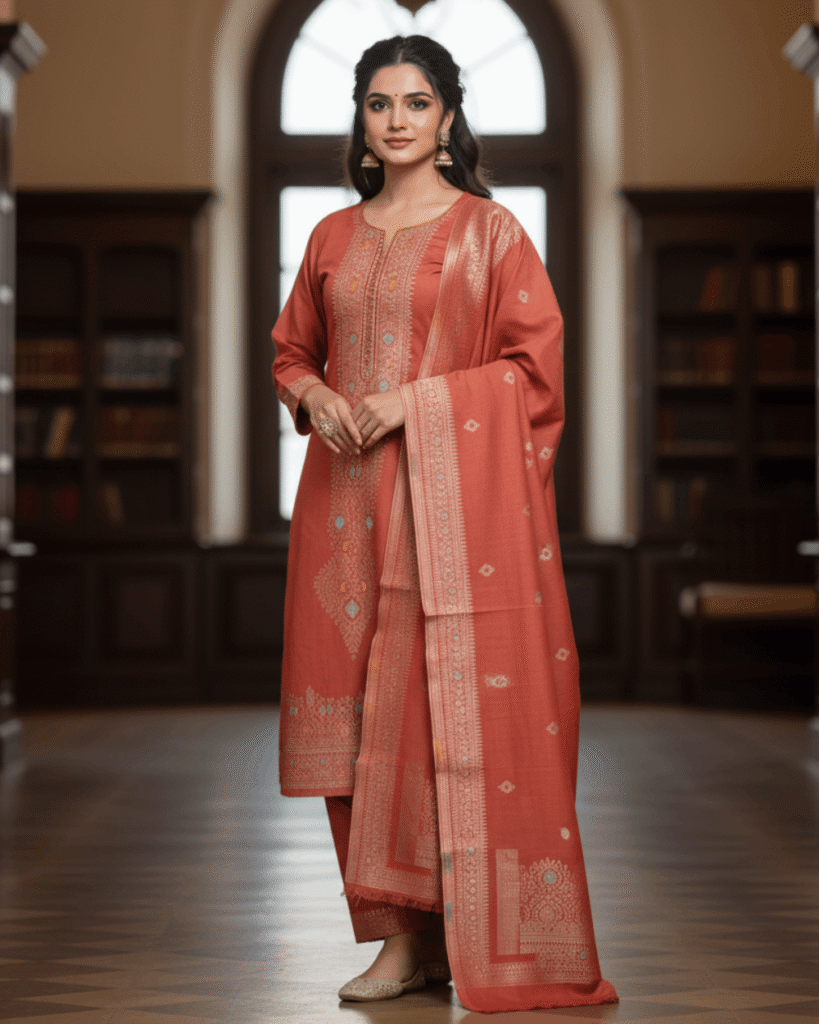 Premium Woolen Suits – Winter Special (Rust Pink)
