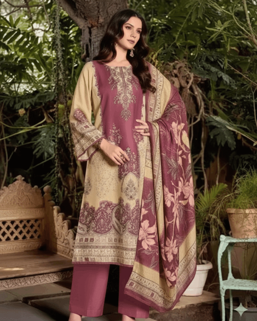 Zulfat Designer Suits (Cashmere+Solid Pink)