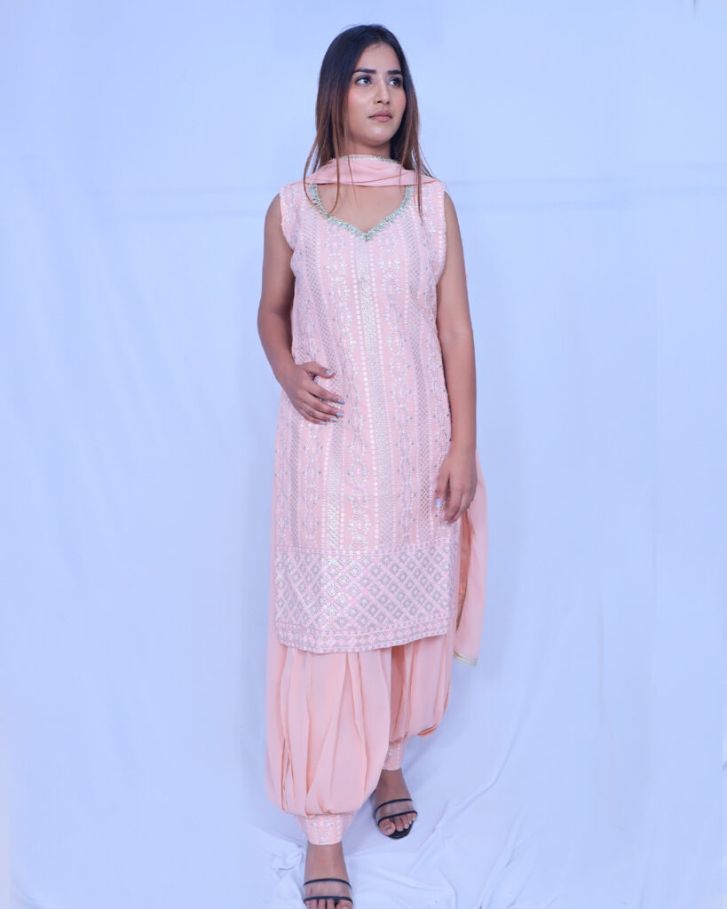 Farshi Salwar Suit Set (Peach)