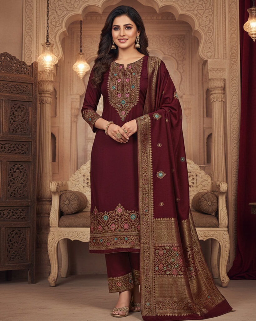 Premium Woolen Suits – Winter Special (Burgundy)