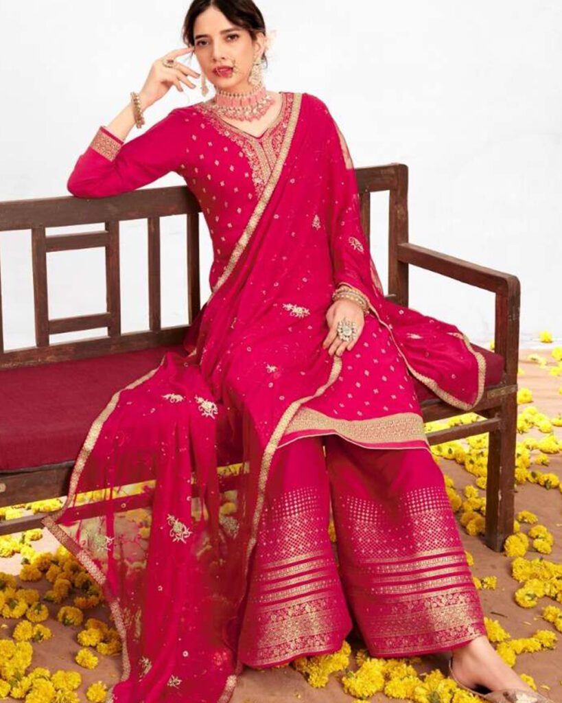 Latest Designer Salwar Suit (Hot Pink)